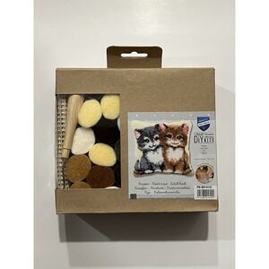 Vervaco Cat Kitten Embroidery DIY Cushion Pillow Cross Stitch Kit 16×16" New